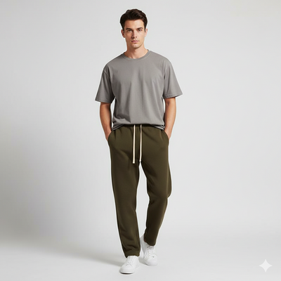 Men’s Thermal Lined Drawstring Straight-Leg Pants