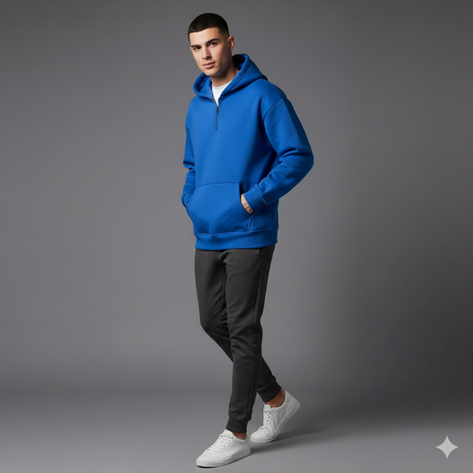 Men’s Half-Zip Streetwear Hoodie