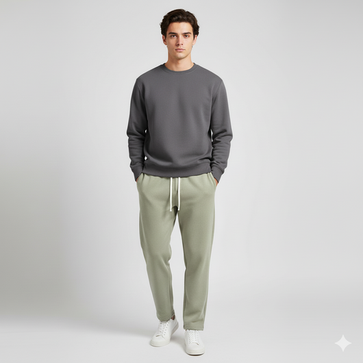 Men’s Thermal Lined Drawstring Straight-Leg Pants